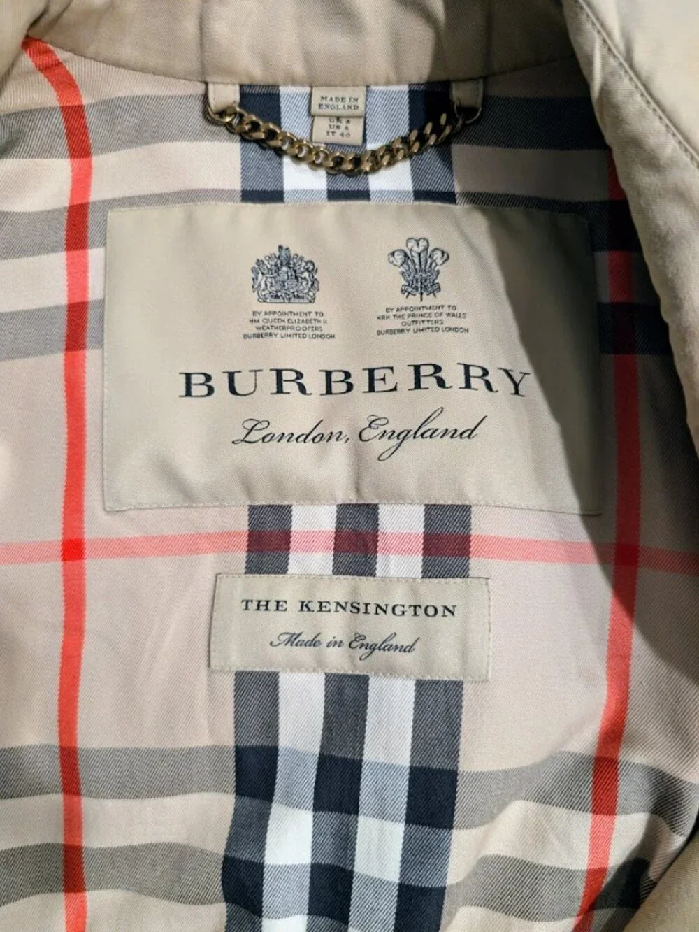 Burberry London Kensington Medium Honey Beige Trench Coat US 6 EUC VINTAGE - Picture 8 of 16